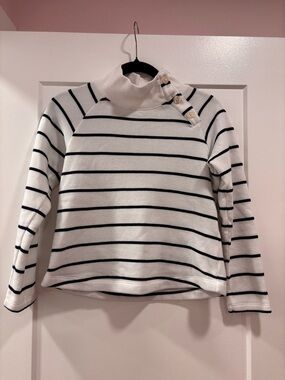 Crewcuts White and Navy Striped Hoodie